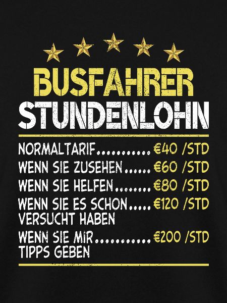 Busfahrer Stundensatz Stundenlohn