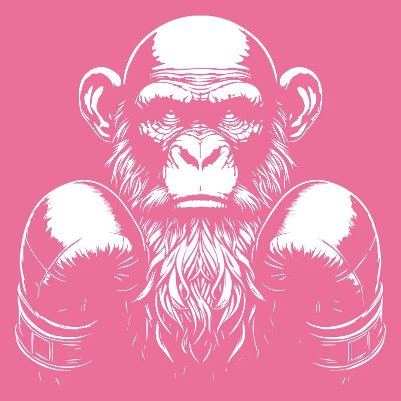 Monkey with boxing gloves