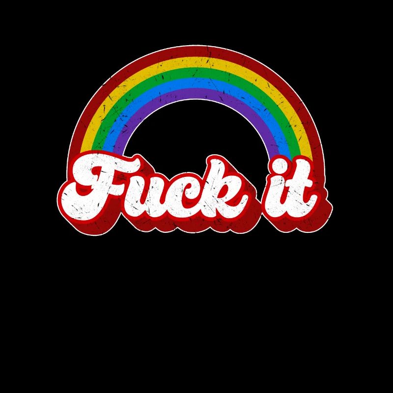 Fuck it shit rétro arc-en-ciel groovy