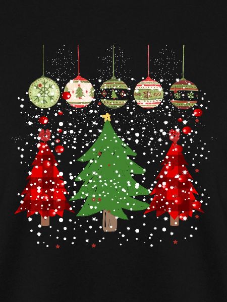 Frohe Weihnachten / Weihnachtsbaumdrucke / bunt