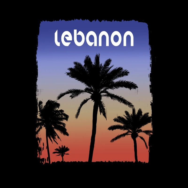 Liban Coucher De Soleil Vacances Souvenir Palmier