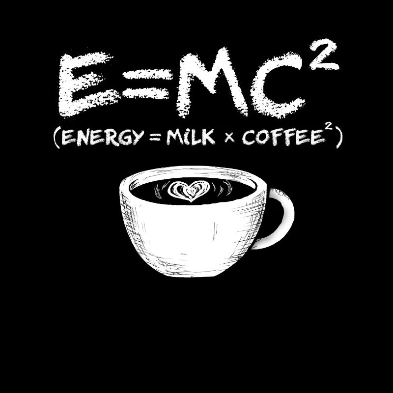 Schwarzer Kaffee E=MC² Kaffeetasse Kaffeetrinker