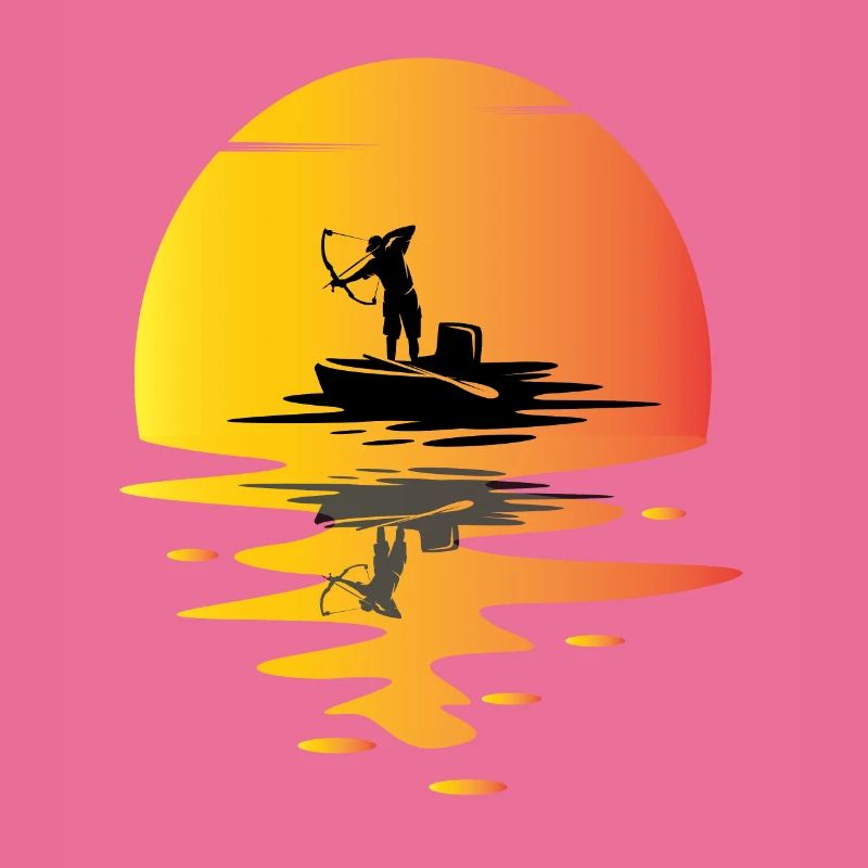 Bogenfischen Sonnenuntergang
