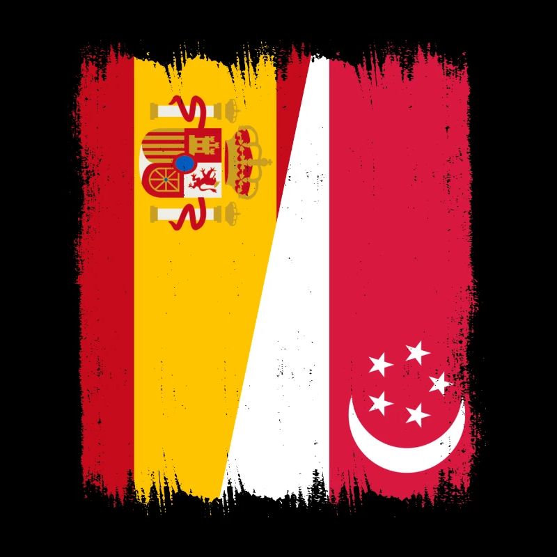 Spanien Singapur Fahne