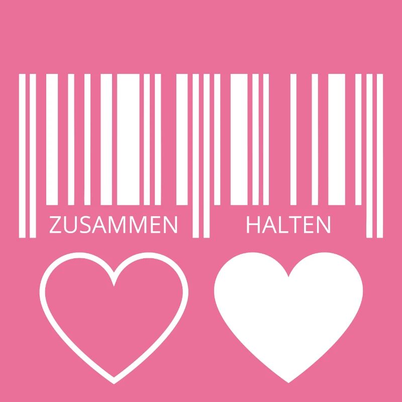 Zusammen halten Herzen Strichcode Barcode Paar C19