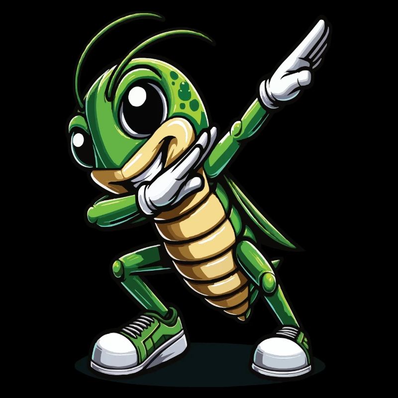 Dabender Grasshopper Drôle Dessin Animé Design