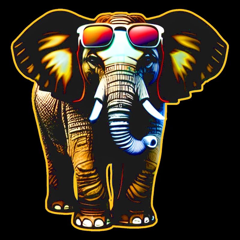 Cooler Elefant mit Sonnenbrille
