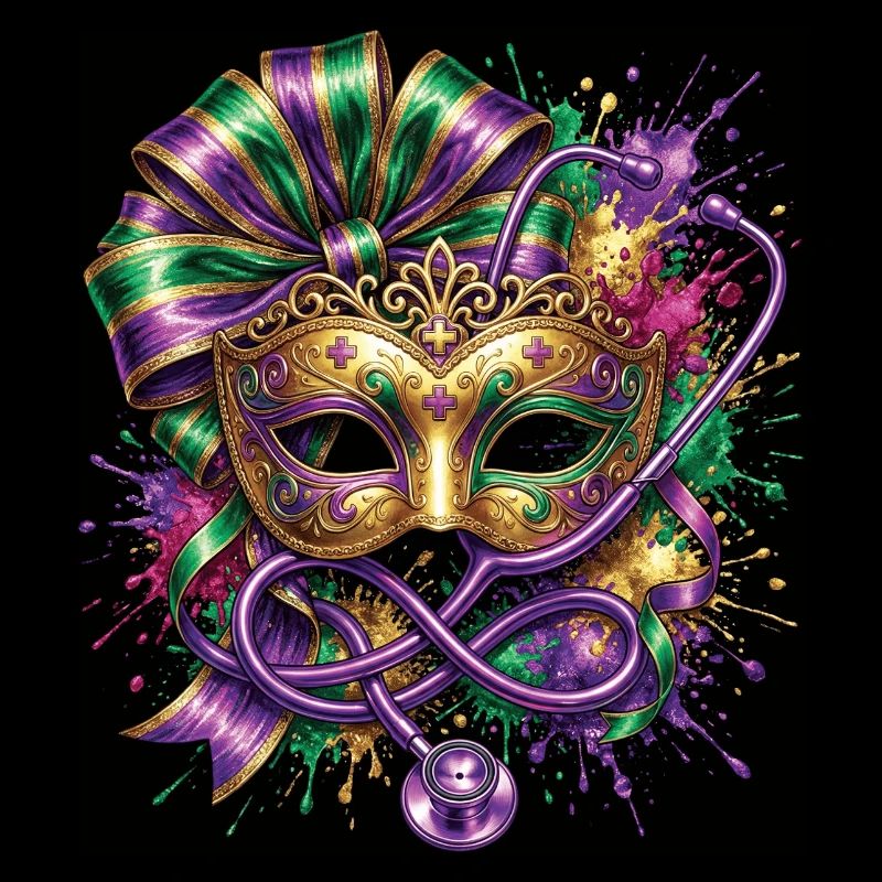 Mardi Gras Krankenschwester-Doktor-Maske