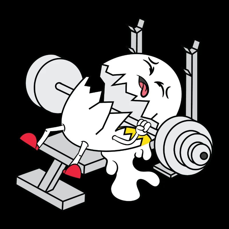 Egg Bench Press Cracked Egg Muscles Gym