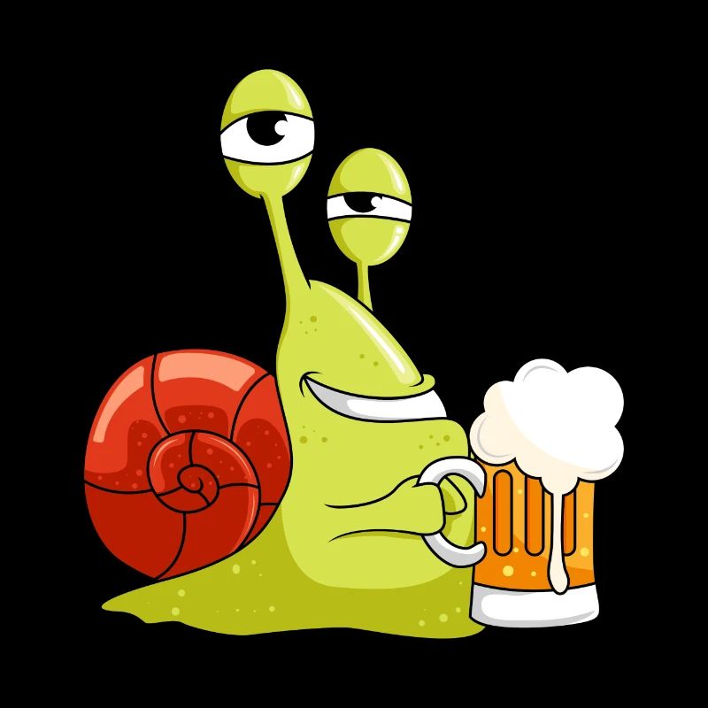 Witzige Schnecke mit Bier Biergarten Geschenk