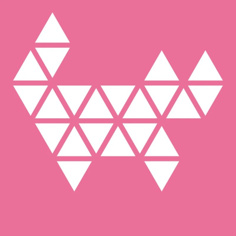 Illustration de chat abstrait triangle géométrique