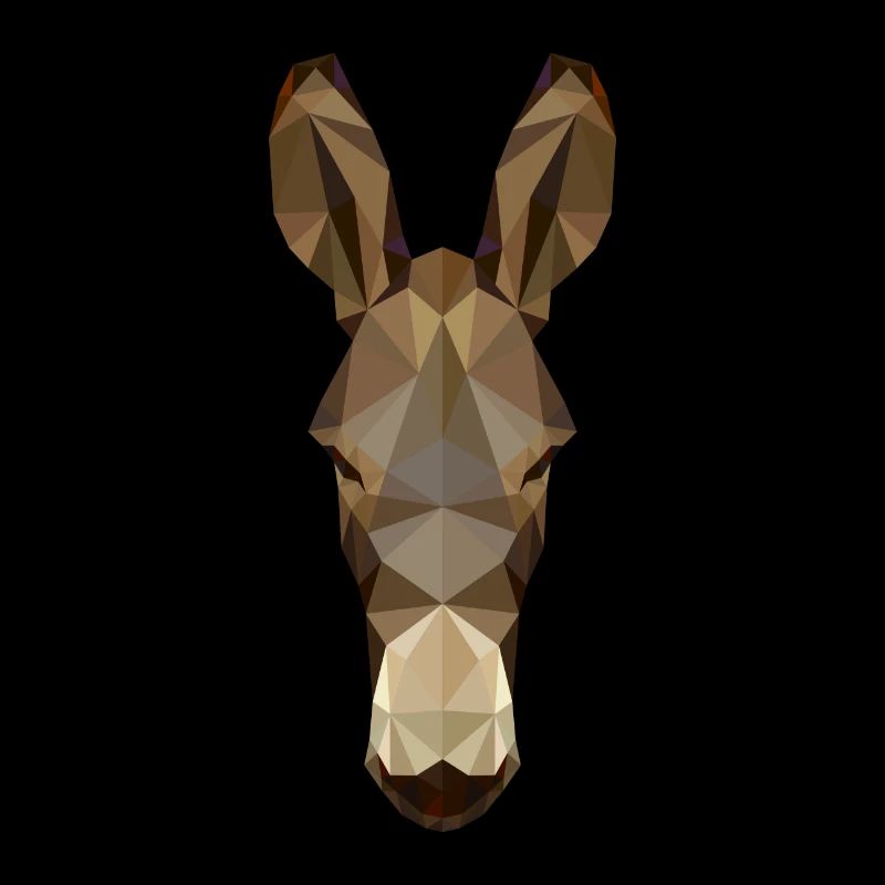 Geometric donkey polygon mule drawing