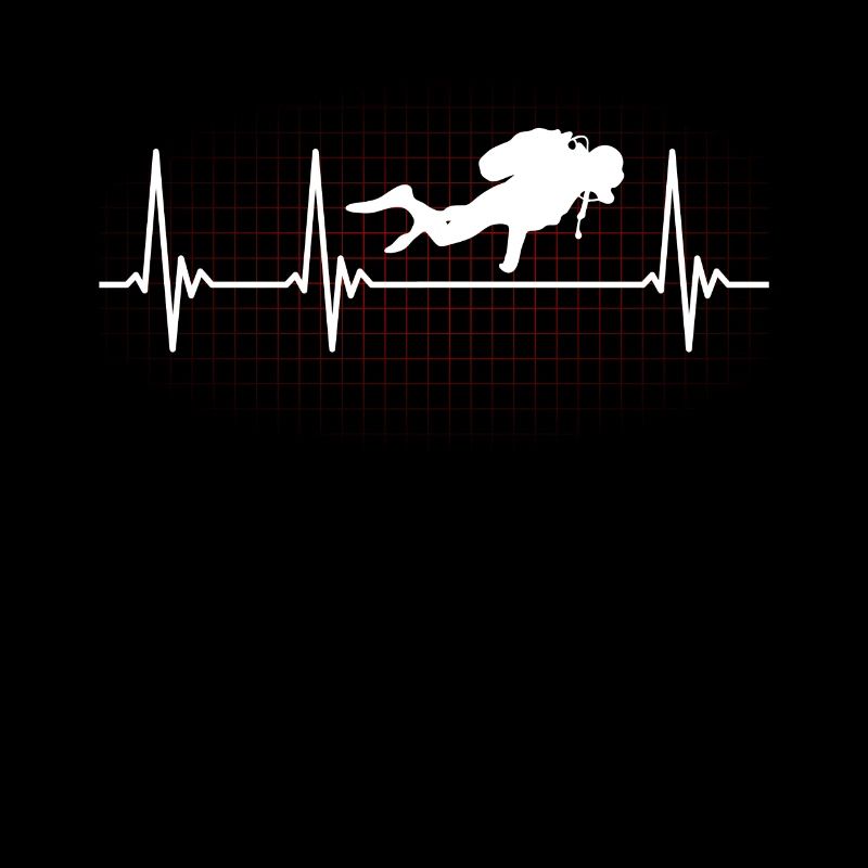 Scuba certification diver gift heartbeat heart line