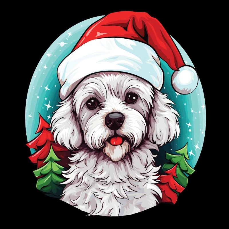 Bichon Dog Celebrating Christmas