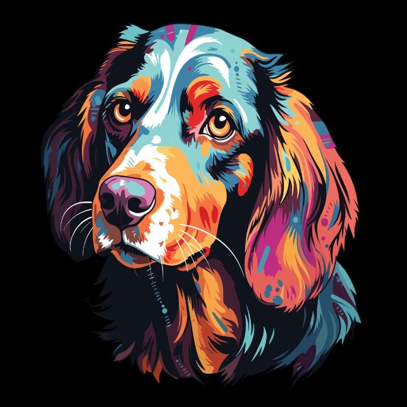 Portrait de chien Setter anglais style pop art