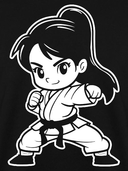 Kleines Karate Mädchen Comic