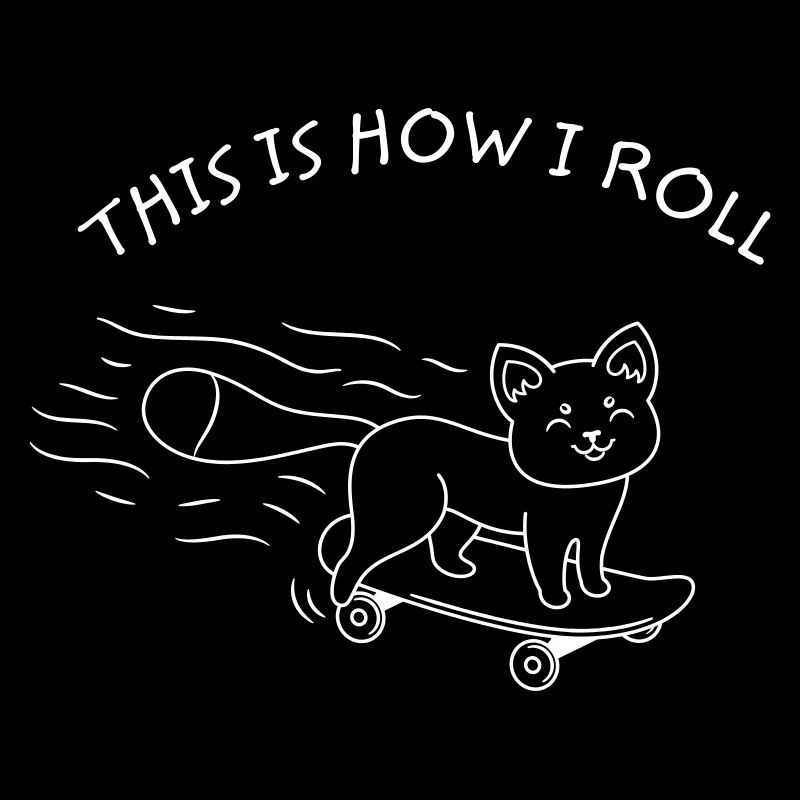 C’est comme ça que je roule chat skateaboard patinage