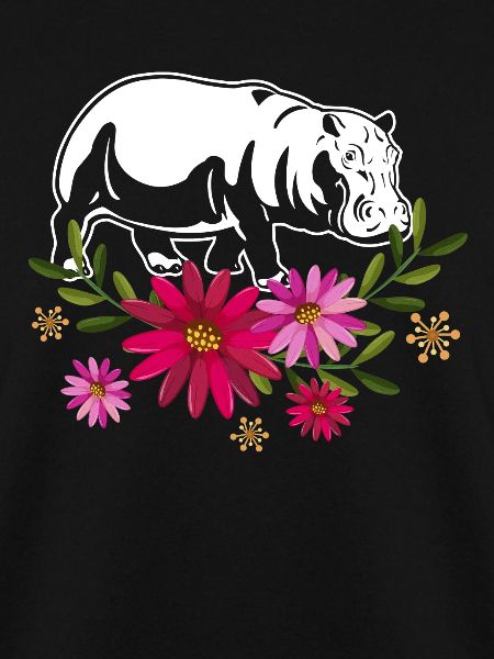 Hippo With Flowers