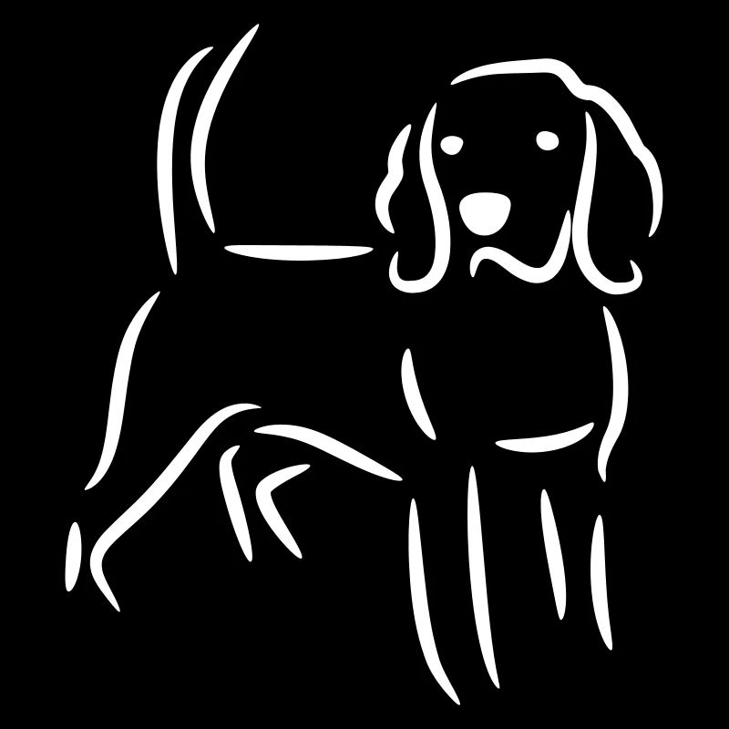 Dessin beagle en blanc