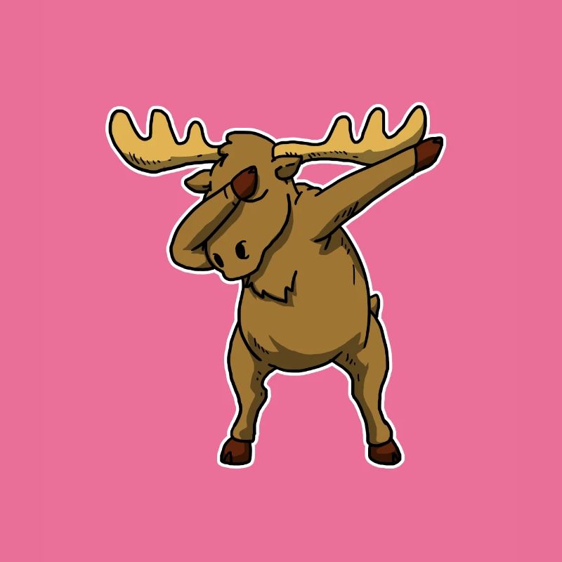 Funny Dabbing Moose Dab Dance Deer Lover Gift