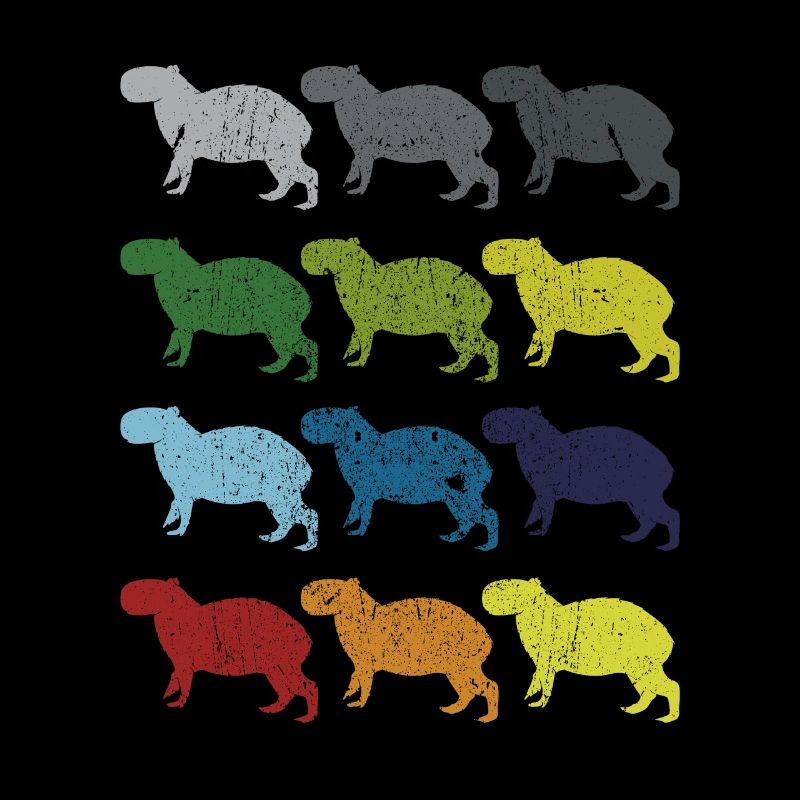 Neon Pop Art Retro Capybara Wildtier Tier Geschenk