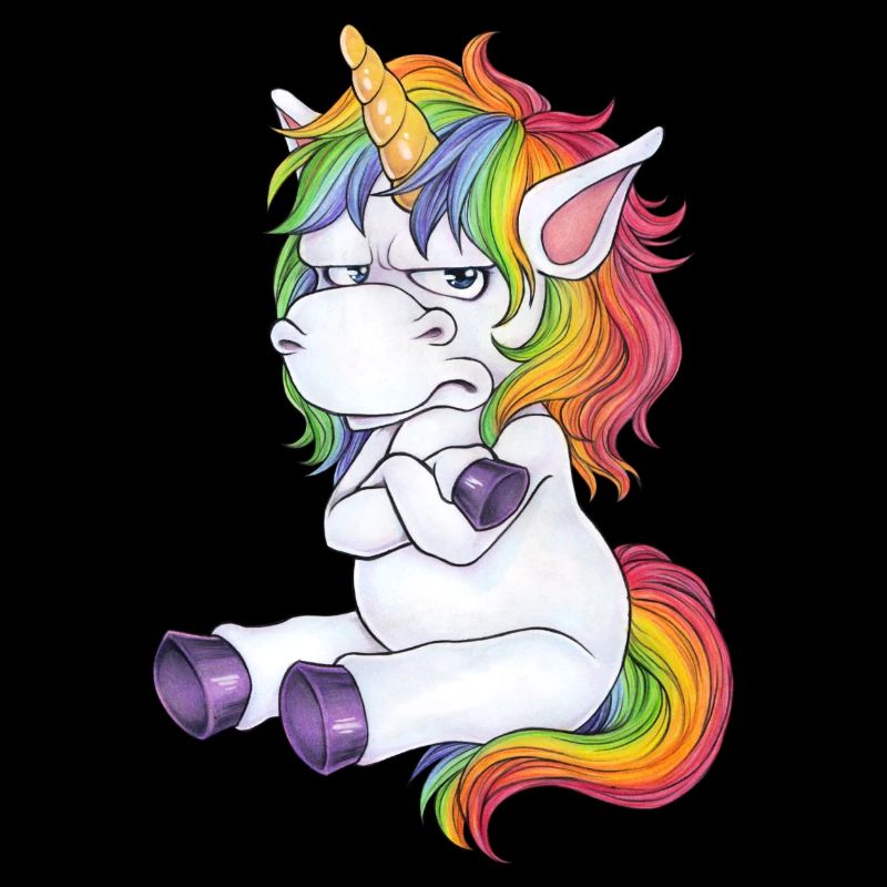Böses Muffel Einhorn mit bösem Blick Geschenk Witz