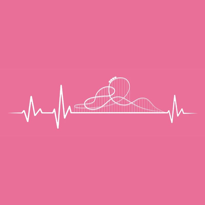 ACHTERBAHN HERZSCHLAG ROLLER COASTER EKG GESCHENK