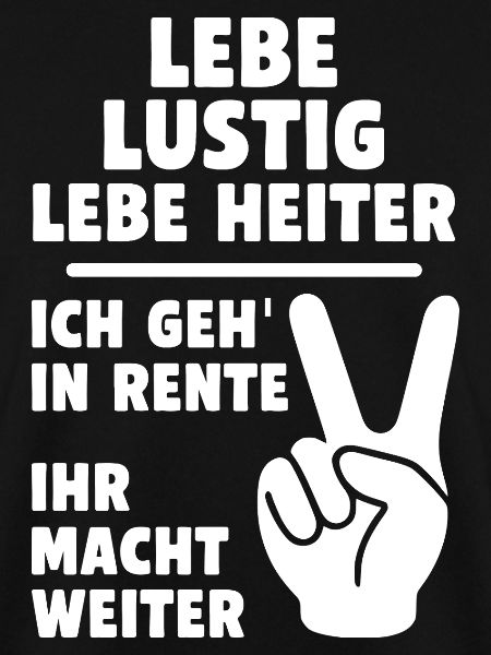 Lustige Rentenbotschaft mit Peacezeichen
