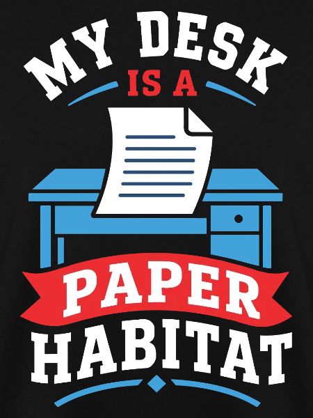 Schreibtisch als Papier Habitat