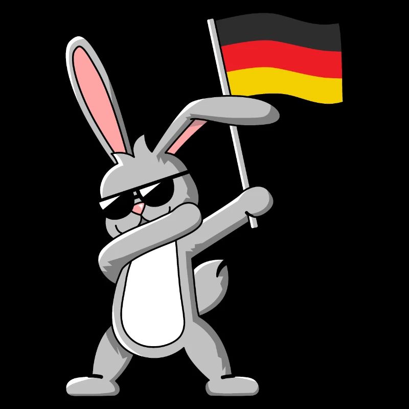Dabbing Rabbit avec le drapeau allemand