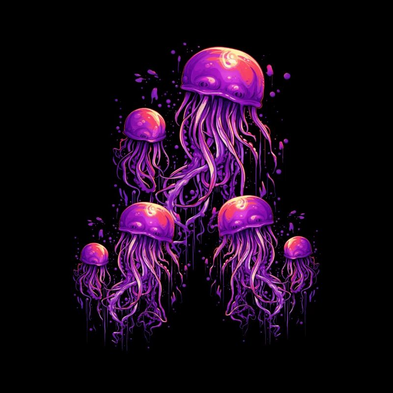 Belle méduse violette