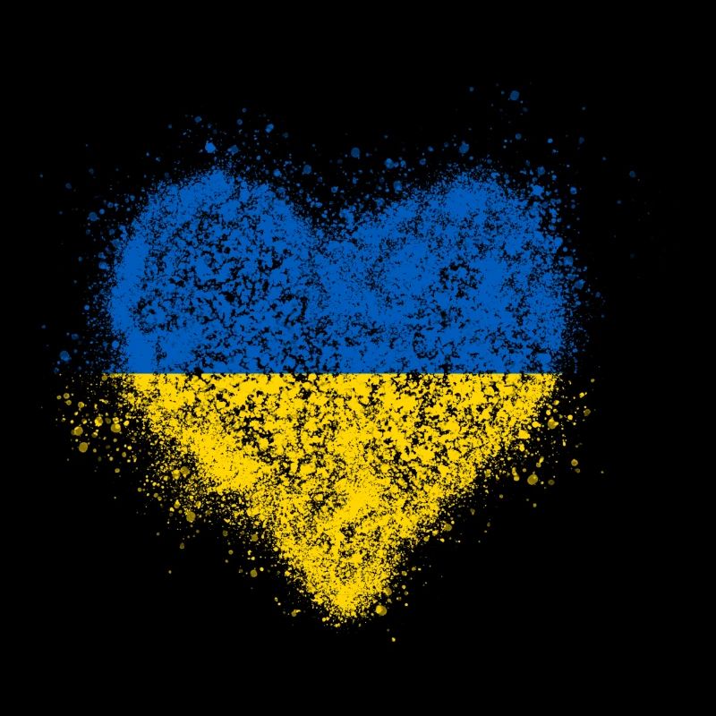 Herz Ukraine Flagge