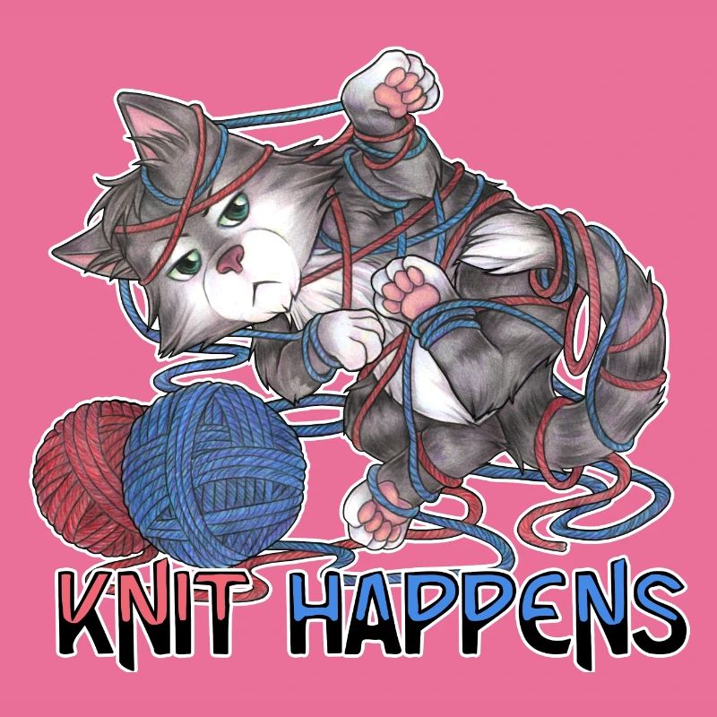 Knit happens - Cute Cat with grumpy face