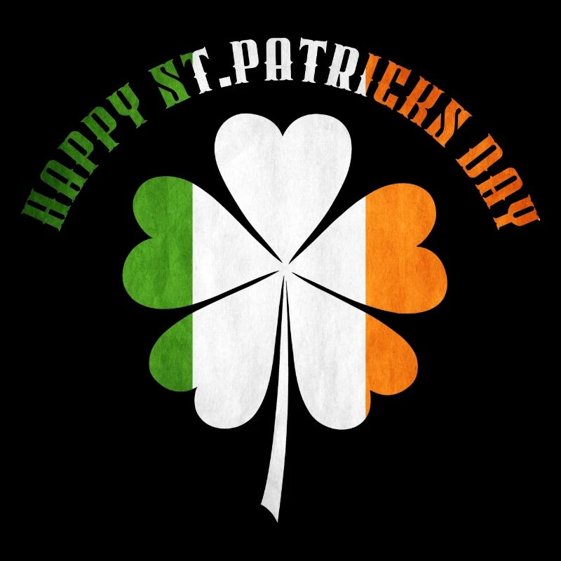 Happy St. Patrick's Day - Shamrock - Flag Colors