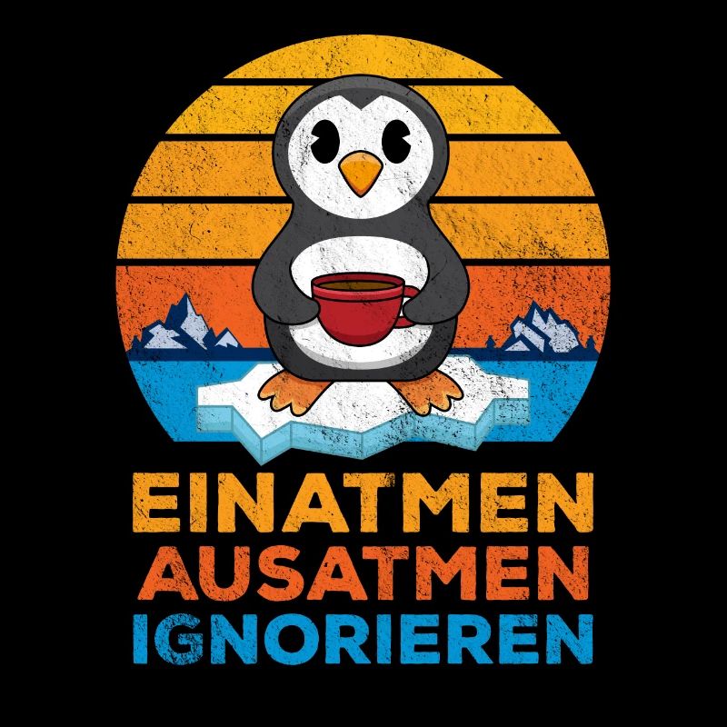 Einatmen Ausatmen Ignorieren Eislandschaft Pinguin
