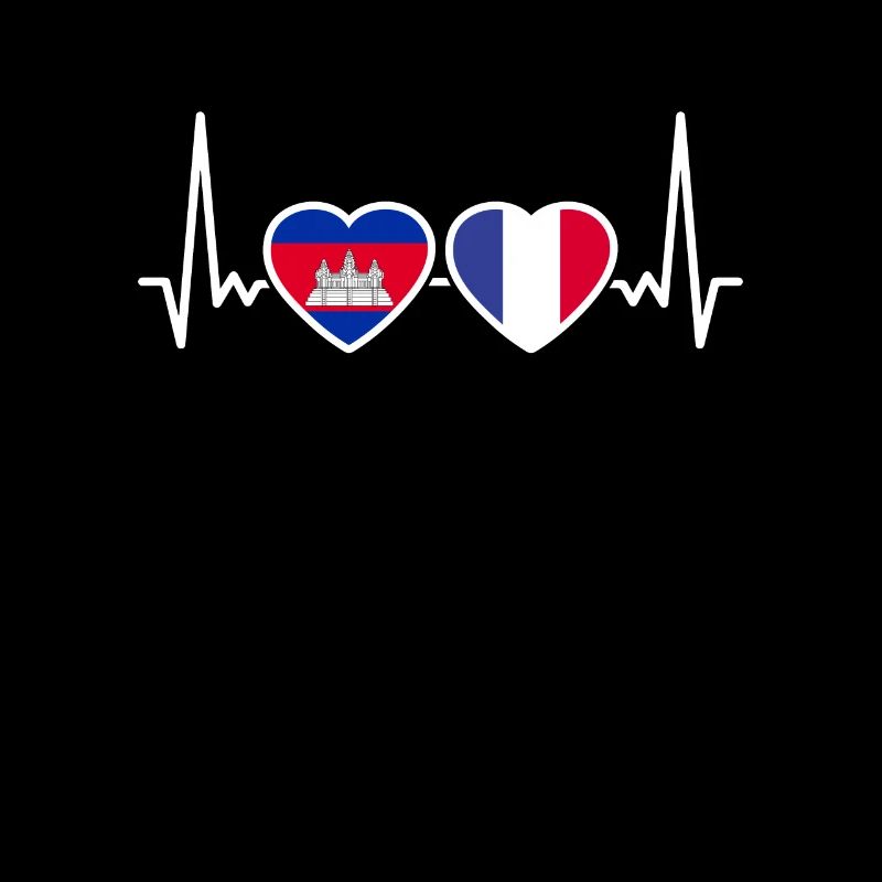Kambodscha Frankreich Herzschlag Flagge