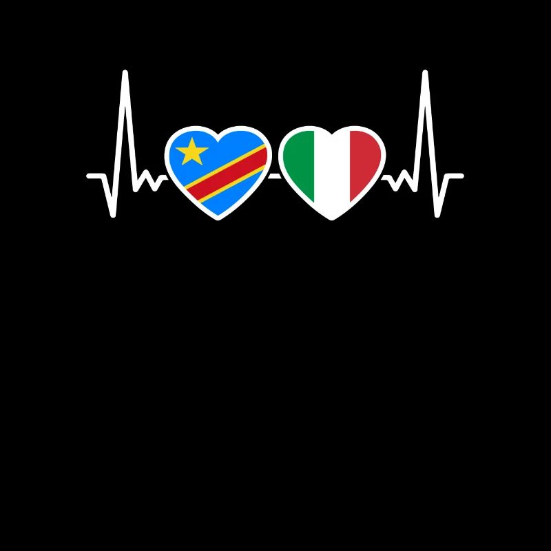 DR Congo Italy heartbeat flag Congolese