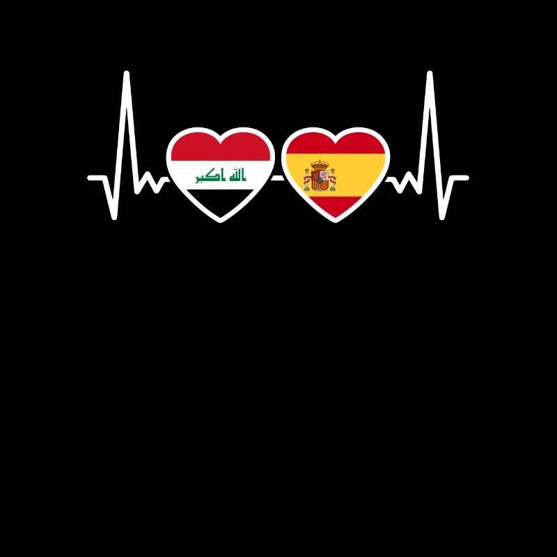 Irak Spanien Herzschlag Flagge Spanisch Iraker