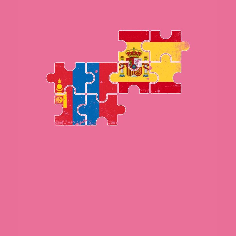 Mongolie Espagne Drapeau Vintage Mongol