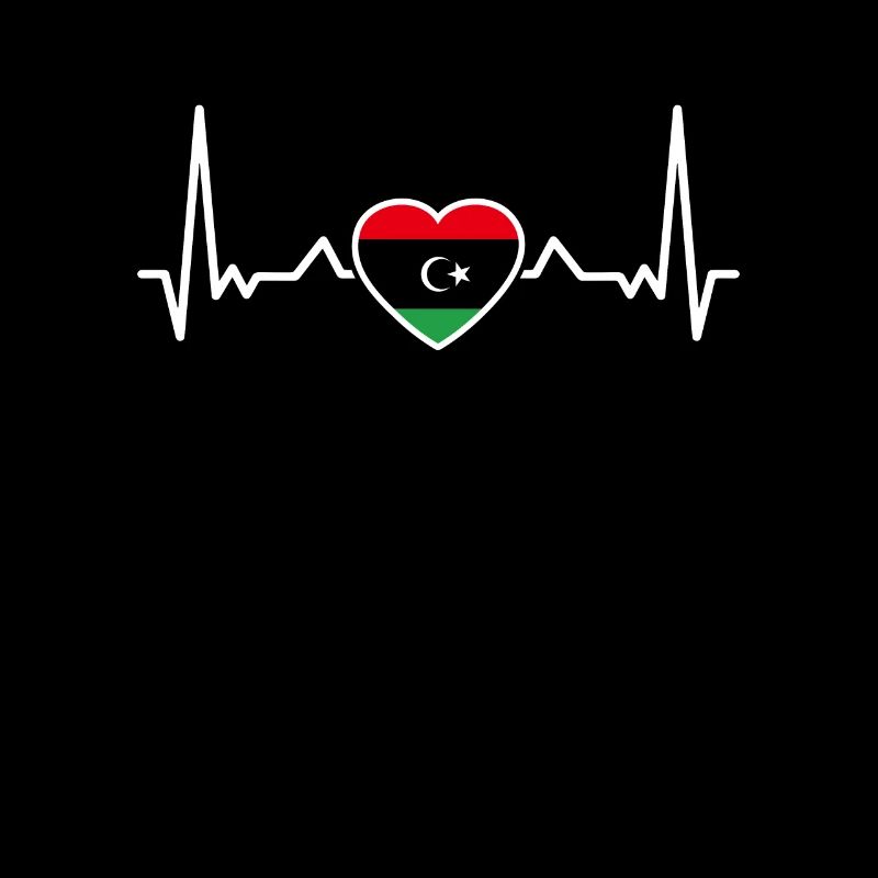 Libyen Herzschlag Libysche Flagge Libyer