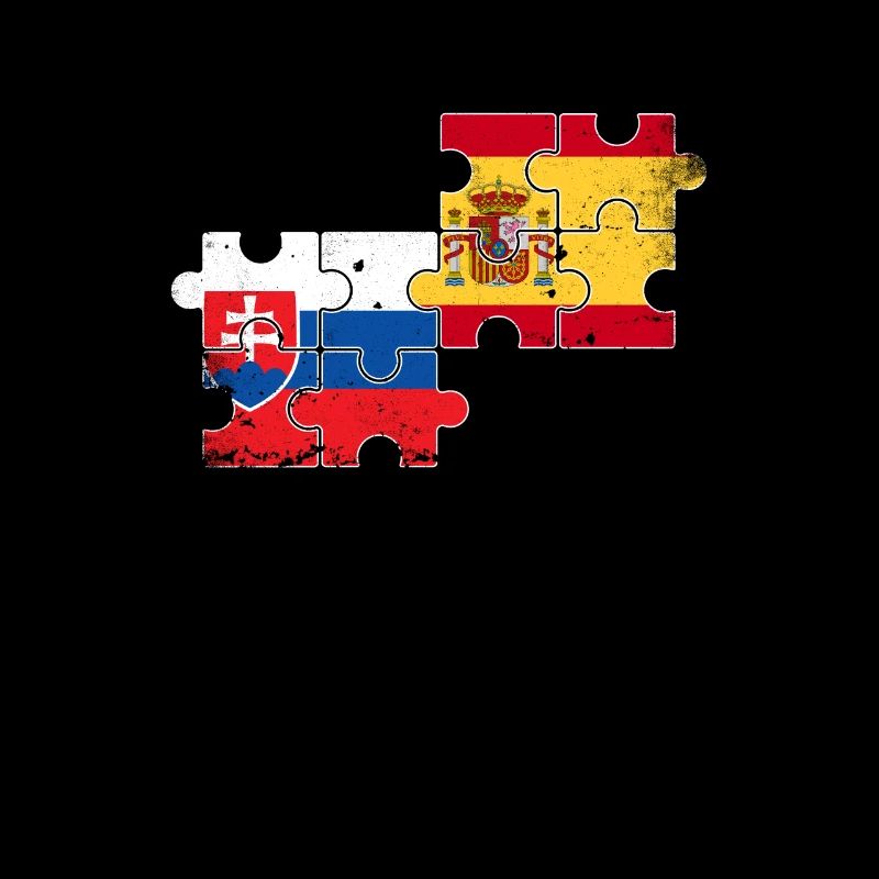 Slovaquie Espagne Vintage Drapeau Espagnol Slovaque