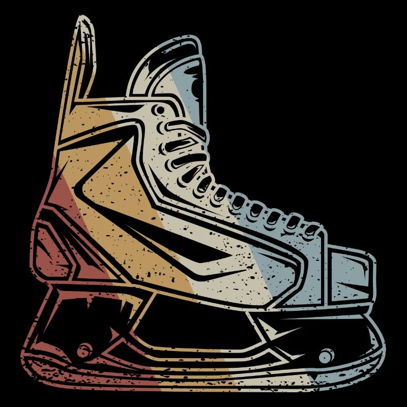 Eishockey Schlittschuh Retro Style Vintage