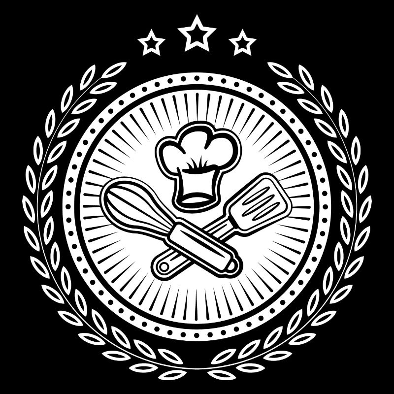 Chef's hat with laurel wreath & stars for chefs