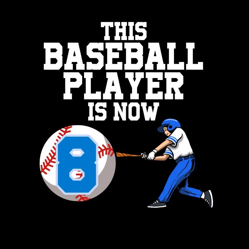 Baseball Player This Baller Is 8 Birthday Baseball