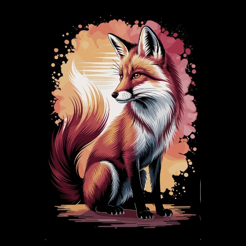 Majestätischer Fuchs – Aquarell-Waldmotiv
