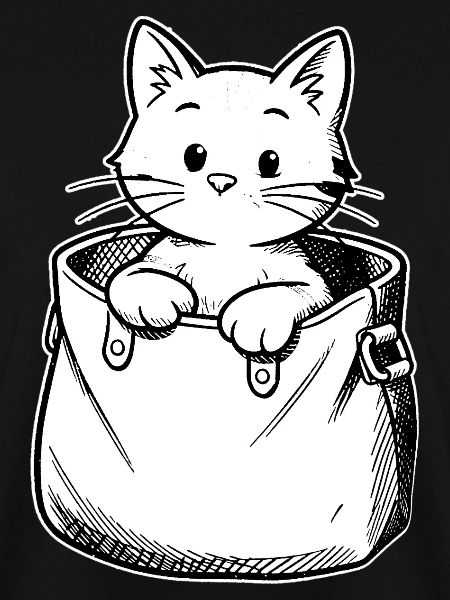 Kätzchen im Beutel Illustration