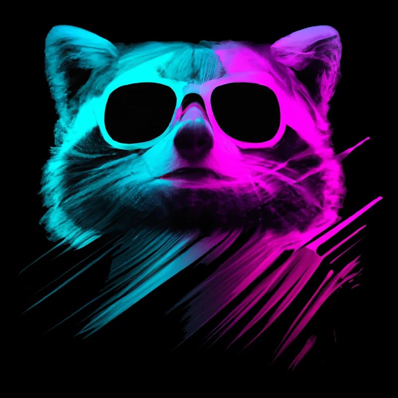 Duotone Raccoon Retro