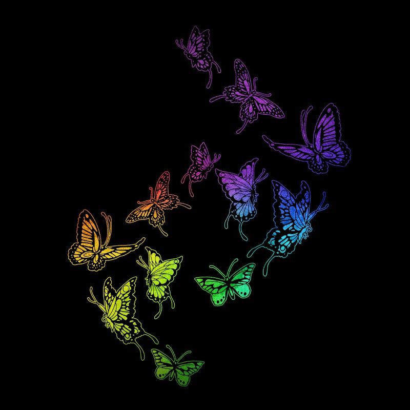 Schmetterling Schwarm Harmonie Regenbogen