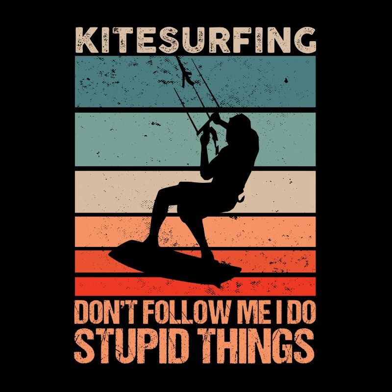 Kiteboarder Kite Surf Surfing Retro Vintage Kiting