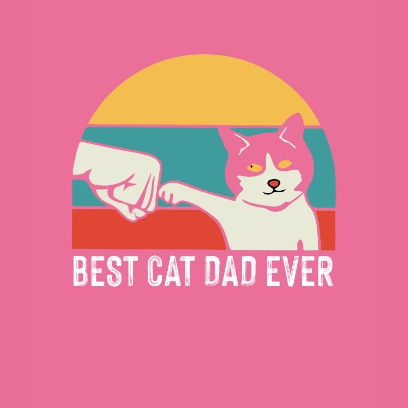Vintage Best Cat Dad Daddy Retro